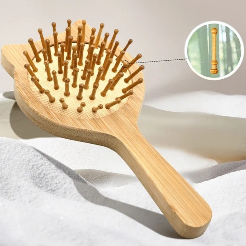 Bamboo Hair Brush - 1 szt. Nowa drewniana szczotka do