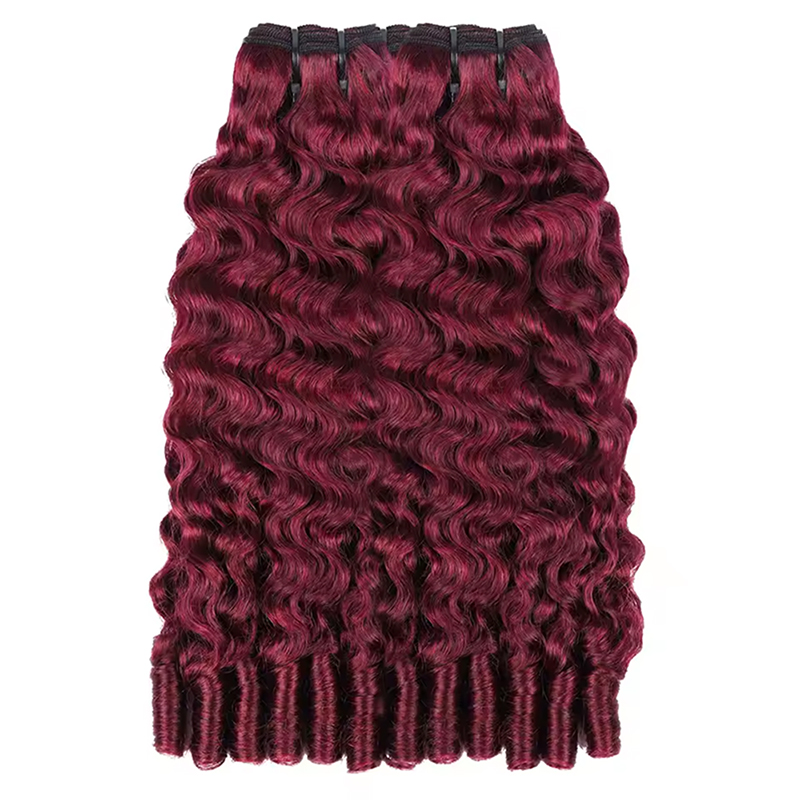 Hair Care Women - 99J Burgundowe Włosy Burmese Curly w