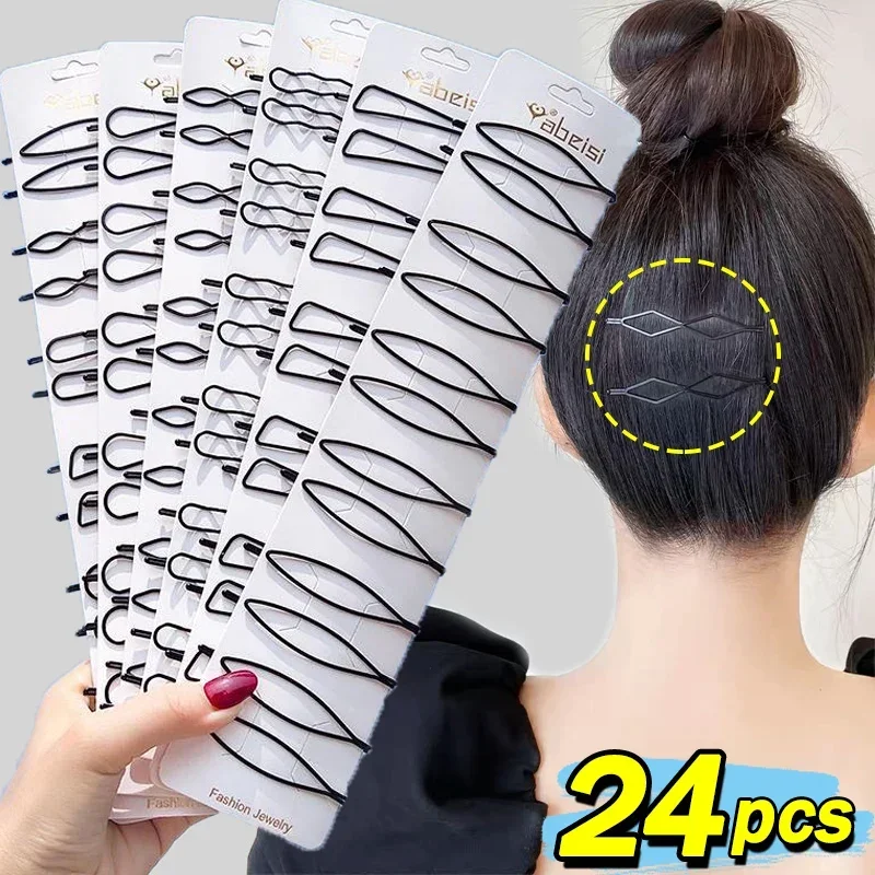 Bobby Pin Bulk - 3/24 sztuk czarne proste Bobby spinki