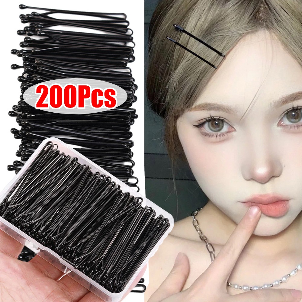 Bobby Pin Bulk - 50-200 szt. Czarne Klipsy do Włosów