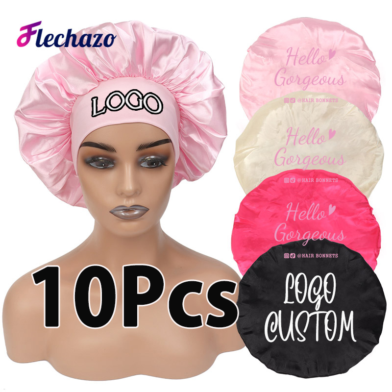 Hair Care Logo - Personalizowane jedwabne czapeczki do pielęgnacji włosów
