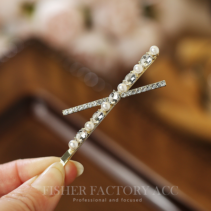 Bobby Pin Bulk - Perłowe metalowe spinki do włosów damskie