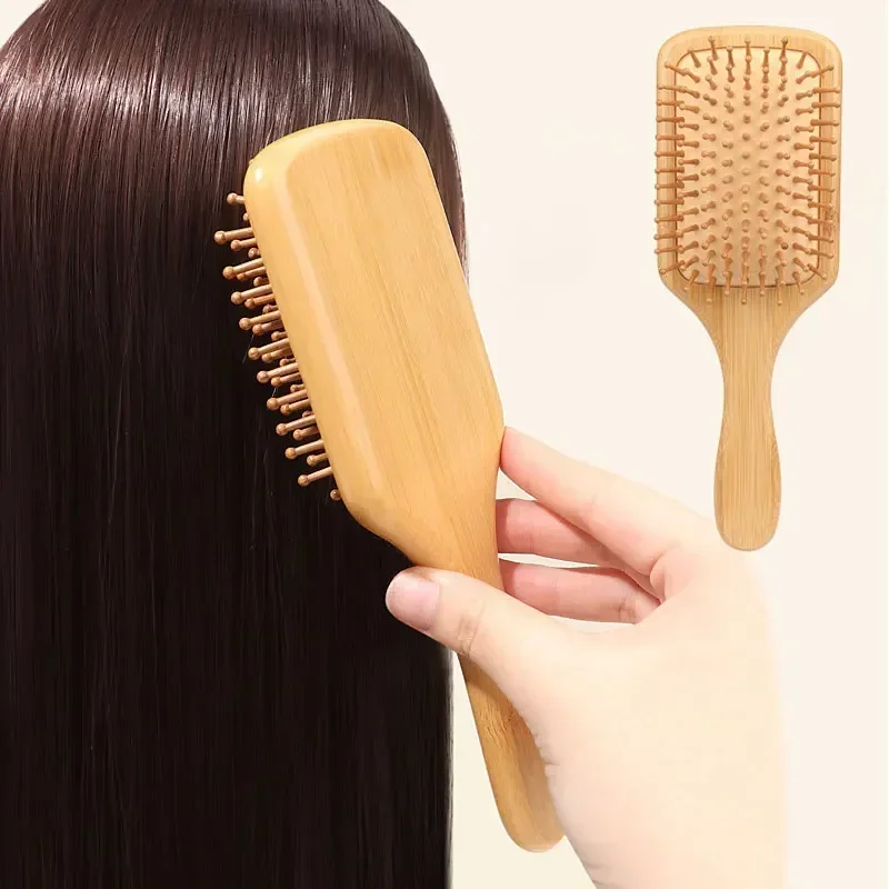 Bamboo Hair Brush - Wysokiej jakości drewniany bambusowy grzebień do