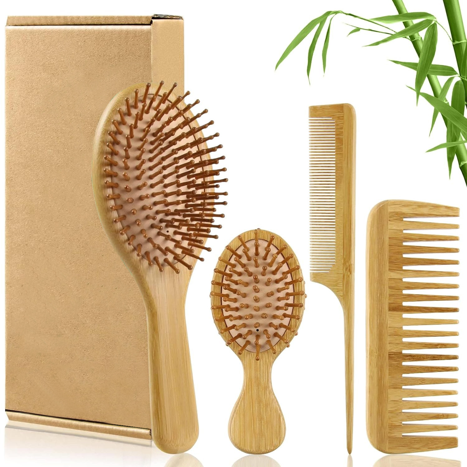 Zestaw szczotek i grzebieni z  – Bamboo Hair Brush recenzja i cena