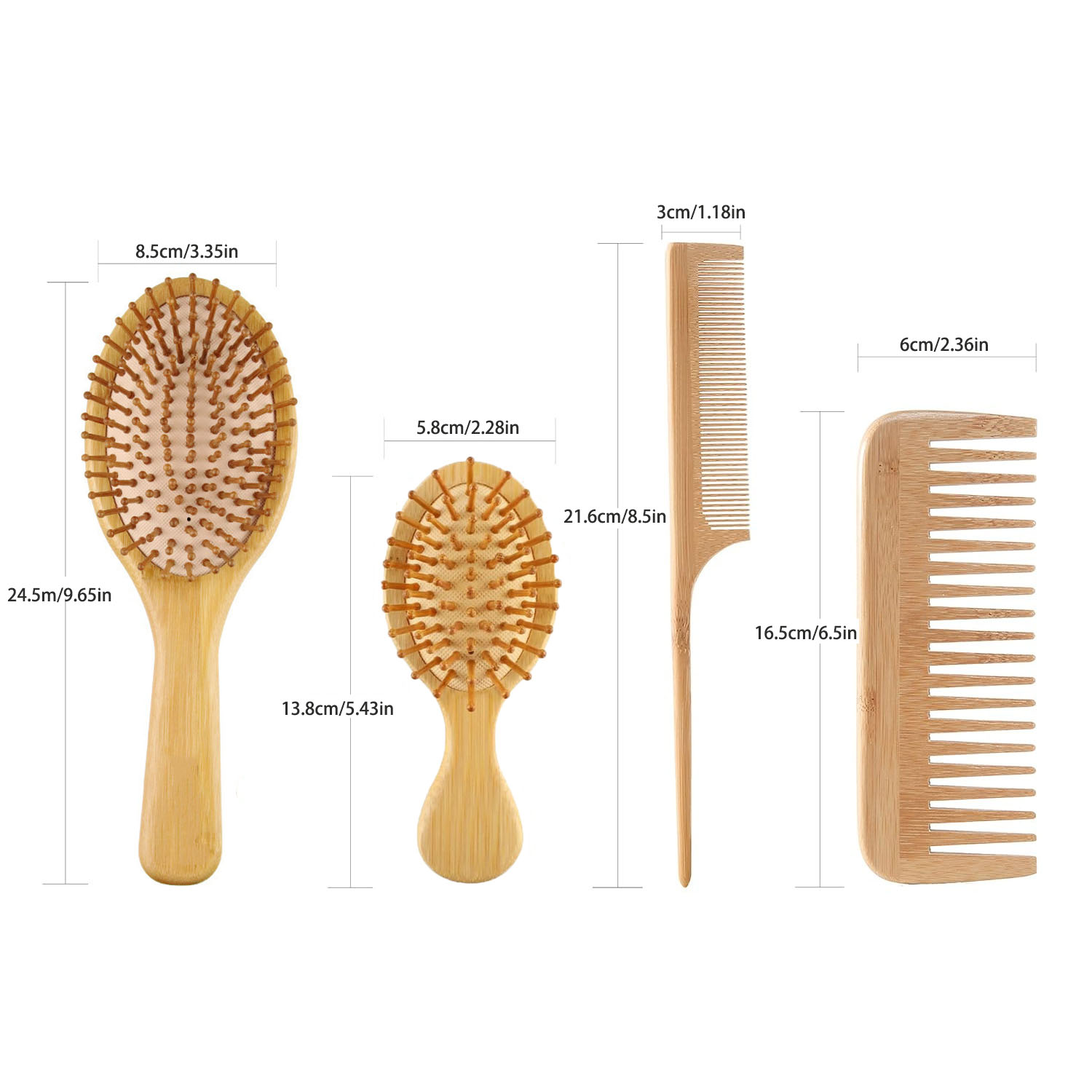 Zestaw szczotek i grzebieni z  – Bamboo Hair Brush recenzja i cena